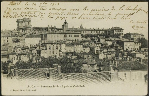 Auch  -  Panorama Midi  -  Lycée et Cathédrale