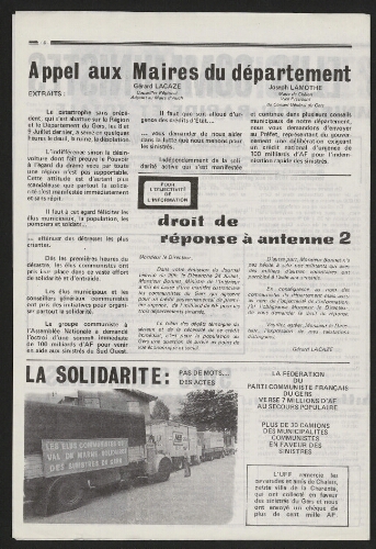 "Appel aux Maires du département" (page 4)