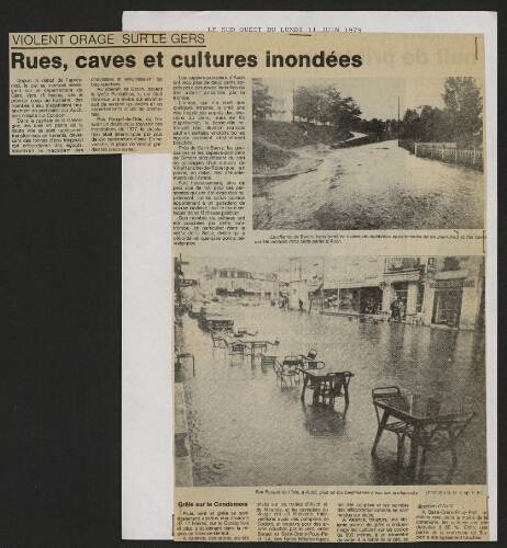 "Violent orage sur le Gers : Rues, caves et cultures inondées"